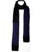 Black and blue knit scarf