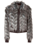 Taupe Grey Vintage Faux Fur Darcy Blouson Jacket