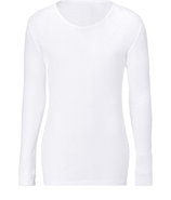 White Ribbed Cotton Long-Sleeve T-Shirt