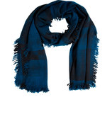 Black-Blue Cashmere-Silk Tommaso Scarf