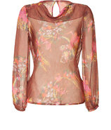 Multicolor Sheer Silk Top