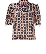 Multicolored Printed Silk Blouse