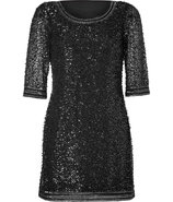Black Highland Fling Beaded Mini-Dress