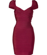 Berry Cap Sleeve Bandage Dress