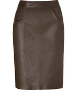 Cigar Stretch Leather Skirt