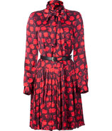 Red Ascot Belted Dress