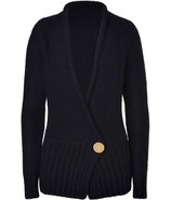 Black Cashmere One Button Cardigan