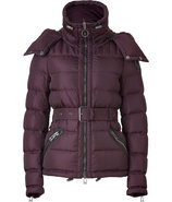 Burgundy Sussex Belted Cropped Down Jacket