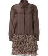 Maroon Silk Dress and Pleated Skirt Dress