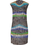 Ochre-Multi Sequin Graphic Print Dress