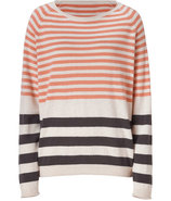 Lachs Plus Salmon/Charcoal/Oatmeal Striped Cashmer