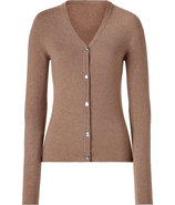 Cinnamon V-Neck Cashmere Cardigan