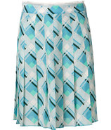 Teal Pleated Silk Skirt