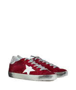 Red Suede/White Superstar Sneakers
