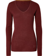 Red-Brown Cashmere V-Neck Pullover