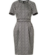 Black/Cream Raglan Sleeve Shift Dress