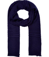 Ink Blue Wool Blend Scarf