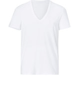 White Cotton V-Neck T-Shirt