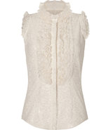Cream Ruffle Lace Top