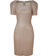 Warm beige stretch leather dress
