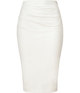 Ivory Pull On Pencil Skirt