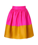 Hot Pink and Mustard Silk Organza Full Skirt