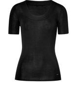 Black Scoop Neck Knit Top