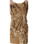 Gold All Over Sequined Dress with Scoop Back