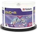 Verbatim 16x 4.7GB Branded DVD+R Media (50-pack