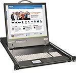 17  LCD 1U Rackmount Console, Keyboard, Touchpad, 
