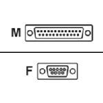 Null Modem Serial Cable, DB9 (F) to DB25 (M), 6ft 