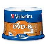 Verbatim 16x 4.7GB DVD-R Media (50-pack Spindle)