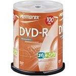 16x 4.7GB DVD-R Media (100-pack Spindle) 32025641 