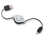 Belkin 4-Pin Mini-B Retractable USB Cable 2.6ft