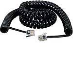 Black Box Modular Handset Cord, Coiled, Black, 6ft