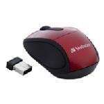 Verbatim Wireless Mini Travel Mouse, Red 97540