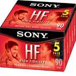 Sony HF-90 Audio Cassettes 90-Minute, 5 Pack 5C90H